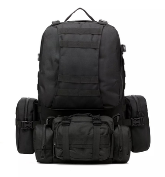 Тактичний рюкзак з підсумками Eagle B08 55 л Black (8142)