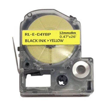 Лента для принтера этикеток UKRMARK RL-E-LC4YBP-BK/YE, аналог LC4YBP. 12 мм х 8 м (900281)
