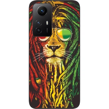 Силиконовый чехол SMTT для Xiaomi Redmi Note 12S с картинкой Лев растаман