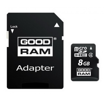 MicroSDHC 8GB Class 4 GOODRAM + SD-adapter (M40A-0080R11)