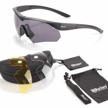Защитные военные тактические очки Daisy C10 Black + 3 комплекта линз