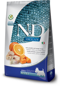 Беззерновой сухой корм Farmina N&D Grain OCEAN PUMPKIN для собак мелких пород с треской и апельсином 2.5 кг (8010276036520)