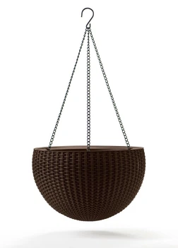 Підвісний горщик для квітів Keter Rattan Style Hanging 8,6 л коричневий 229544
