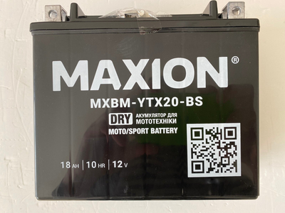 Мото аккумулятор MAXION YTX20-BS DRY 12V, 18Ah, 175x87x155 мм, +/-