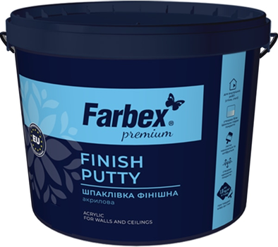 Шпаклівка фінішна акрилова Farbex 1.5 кг Біла (4823083302917)