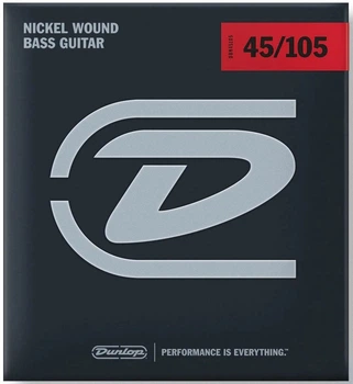 Струны для бас-гитары DUNLOP DBN45105 NICKEL WOUND MEDIUM 45-105