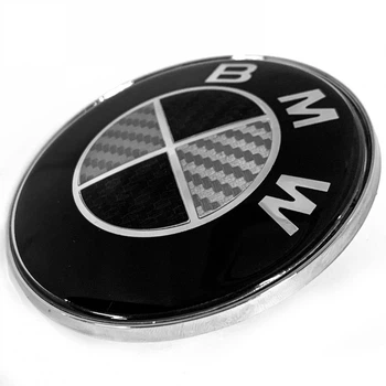 Емблема BMW 74 мм | Карбон чорно-білий | Значок на багажник | OEM 51148219237 E46 E90 E82 E85 51148219237