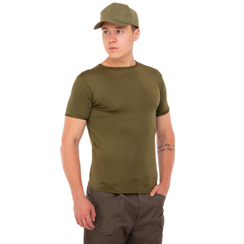 Летняя футболка мужская тактическая компрессионная Jian 9193 размер M (46-48) Оливковая (Olive)