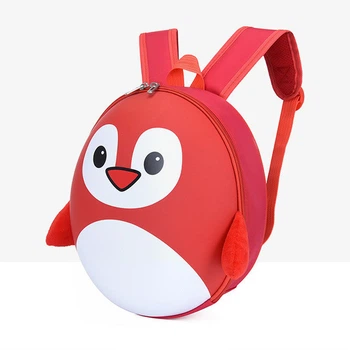 Рюкзак детский 2-6 лет Baby Bag, пингвин, цвет красный ( код: IBD003R )