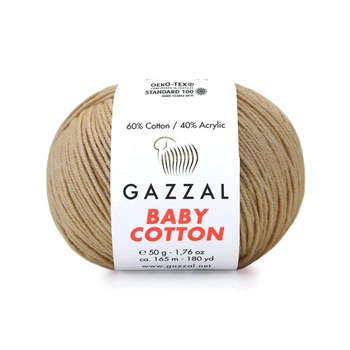 Пряжа Gazzal Baby Cotton 3424 Бежевий