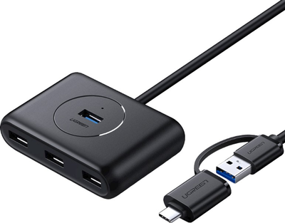 USB-hub Ugreen CR113/40850 USB 3.0 + USB-C (6957303848508) Czarny