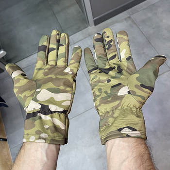 Перчатки зимние пальцевые, Мультикам, размер XL, подкладка флис, тактические перчатки зимние