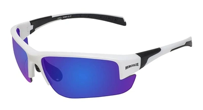 Захисні тактичні окуляри Global Vision відкриті стрілецькі окуляри Hercules-7 White (G-Tech™ blue) сині дзеркальні (1ГЕР7-Б90)