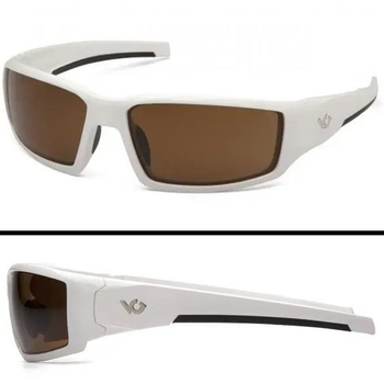 Захисні тактичні окуляри Venture Gear відкриті стрілецькі окуляри Pagosa White (bronze) Anti-Fog, коричневі (3ПАГО-Б50)