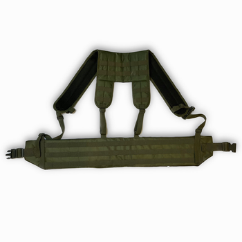 Ремінна-плечова система (РПС) комплект з відкритими підсумками (11 позицій) "XL" олива