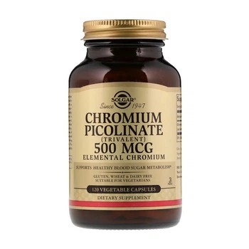 Хрома пиколинат, Solgar Chromium Picolinate 500 мкг (120 капсул)