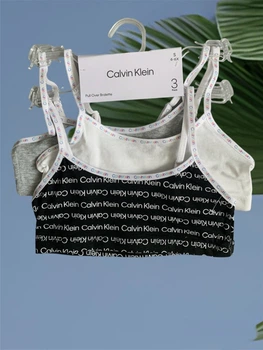 Топы 3 шт Calvin Klein S 6 лет 116 см Черный-серый-белый