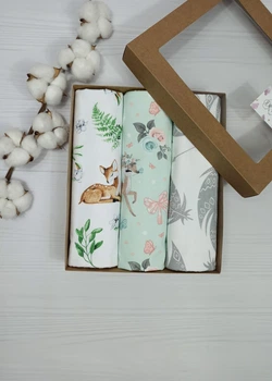 Набор для новородженных: 3 непромокаемых пеленки a.l.babybox Косули Разноцветный