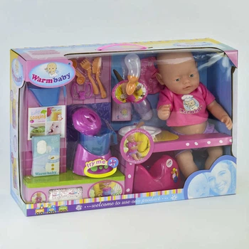 Пупс функциональный RT 05053 с аксессуарами Warm baby