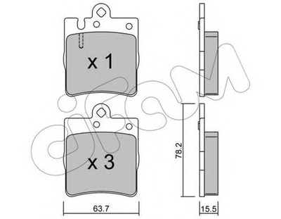 Тормозные колодки зад. MB C/E-класс (W202/210) (ATE)/(W211) 4Matic Cifam (8223440)