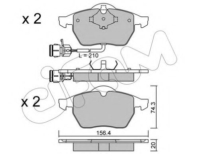 Тормозные колодки перед 100/200/A4/A6/Passat 79-01 Cifam (8221810)