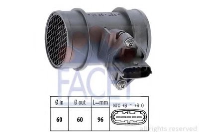 Расходомер воздуха (4 конт.) OPEL ASTRA G/CORSA B 1.0/1.2 96-00 (10.1038) Facet Facet (101038)