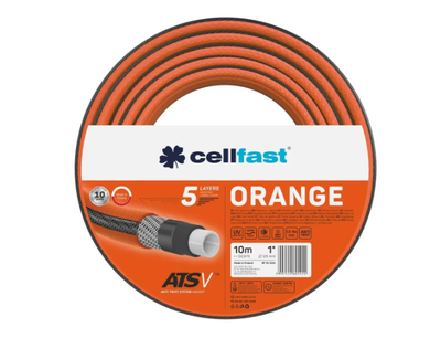 Шланг садовий для поливу еластичний 24 бар Cellfast Orange ATSV 1" 10 м 3 шаровий 15-034