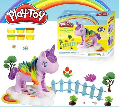 Тесто для лепки пластилин с формочками пони Единорог My little pony Play-toy 8063