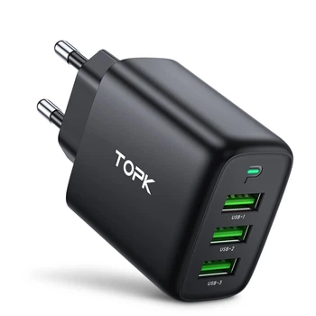 Мережевий зарядний пристрій TOPK B15-M3 17W 3xUSB