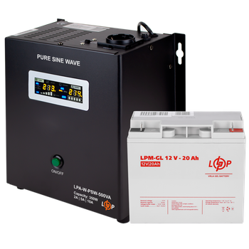 Комплект резервного питания для котла LP (LogicPower) ИБП + гелевая батарея (UPS A500VA + АКБ GL 270W)