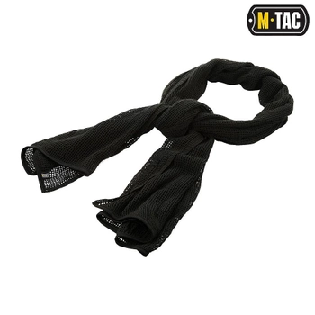 Маскувальний шарф-сітка Black (Чорний) - снайперський (тактичний) шарф M-Tac 210 х 100 см