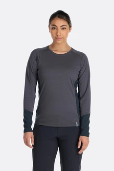 Женская футболка Rab Syncrino Base LS Tee Womens 10 Темно-сірий