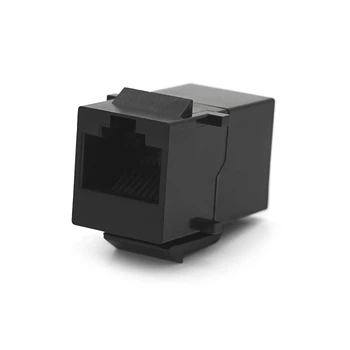 Проходной адаптер в рамку Cat5e UTP RJ45 RJ45 черный коннектор сетевой
