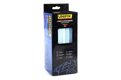 Клей стержневой прозрачный 11.0х200мм 1кг (50 шт) (коробок) UNIFIX (951458)