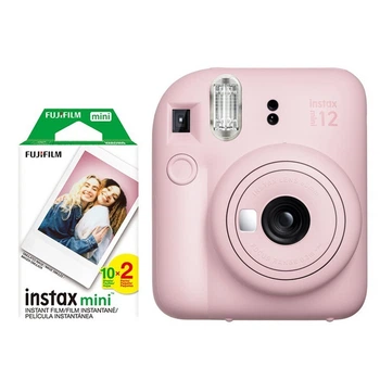 Фотокамера моментальной печати Fujifilm INSTAX Mini 12 Blossom Pink розовый цвет с фотобумагой 20 GLOSSY (2 картриджа = 20 фотографий)