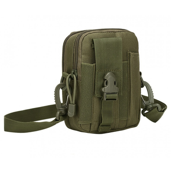 Тактическая поясная сумка - подсумок с плечевым ремнём Armour Tactical 1 литр Олива