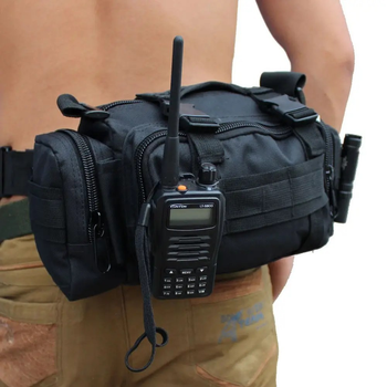 Тактическая штурмовая наплечная поясная модульная сумка Molle M-03G 10л Black