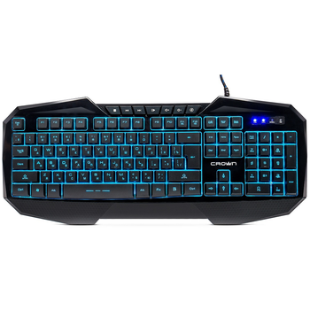 Клавіатура Crown CMKG-401, Black, USB, з підсвічуванням (7 кольорів), 7 мультимедійних клавіш