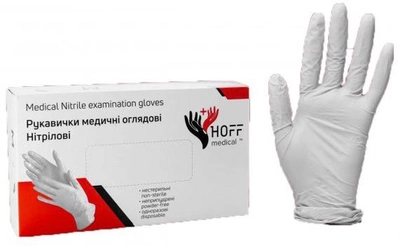 Перчатки латексные без пудры Hoff Medical S 50 пар Белые (op_omp010004_S)