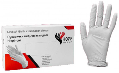 Перчатки латексные без пудры Hoff Medical XL 100 шт Белые (op_omp010004_XL)