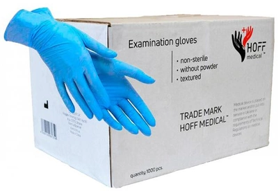 Перчатки нитриловые Hoff Medical XS 500 пар Голубые (op_omp010005_XS_10)