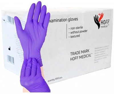 Рукавички нітрилові Hoff Medical XS 500 пар Фіолетові (op_omp010006_10_XS)
