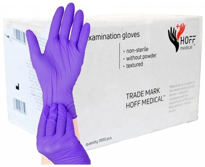 Рукавички нітрилові Hoff Medical XL 500 пар Фіолетові (op_omp010006_10_XL)