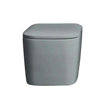 Унітаз підвісний Nic Design Semplice 55х37 см безободковий, з кришкою, cemento matt, виставковий екземпляр (003699047_005706047)