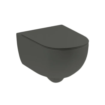 Унітаз підвісний Nic Design Pin 55х37 см з кришкою, Argilla matt (003709052/005712052) (003709052_005712052)