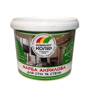 Краска интерьерная акриловая Комфорт Колір белая 6,3 кг