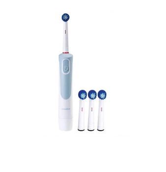 Щітка зубна електрична Nevadent NZB 3 C1 4 насадки + батарейки White Blue