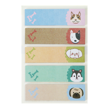 Закладки паперові з клейким шаром ZiBi KIDS Line DOGS 44x12 мм 5 дизайнів по 20 аркушів (ZB.15101)