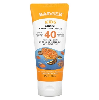 Солнцезащитный крем детский SPF 40 Badger Company мандарин и ваниль 87 мл