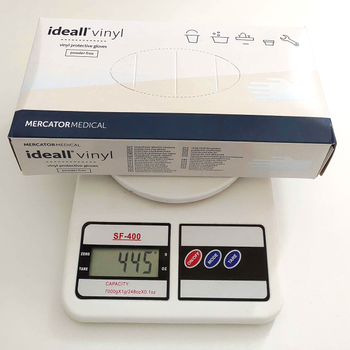 Перчатки виниловые Mercator Medical Vinylex PF, плотность 4.8 г. - прозрачные (100 шт) S (6-7)
